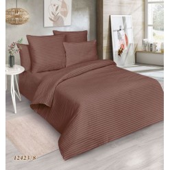 КПБ поплин Трейд-Дизайн евро: Страйп коричневый 12423.8 /НОВИНКА